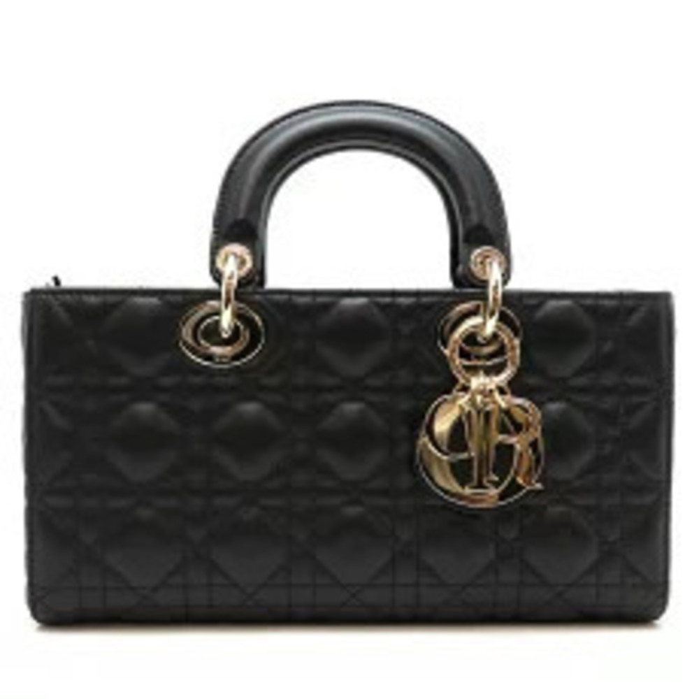 Christian Dior Lady Joy Handbag Cannage Lambskin Noir Black